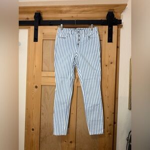 Universal Thread Blue and White Striped Skinny Jeans